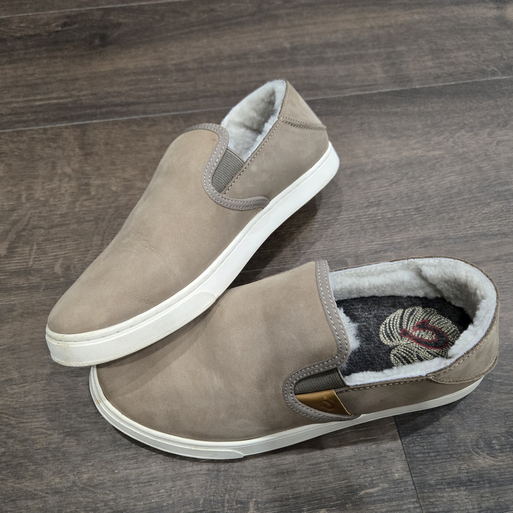 Women's Olukia Pehuea Heu Taupe Leather Sherpa Lined